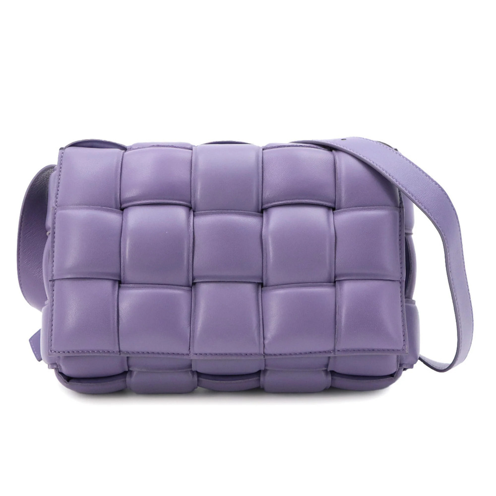 BOTTEGA VENETA Purple Leather Intrecciato Shoulder Bag